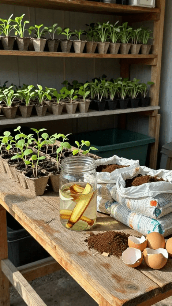 natural Fertilizers in jars at Home