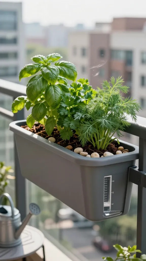 self watering herb garden
