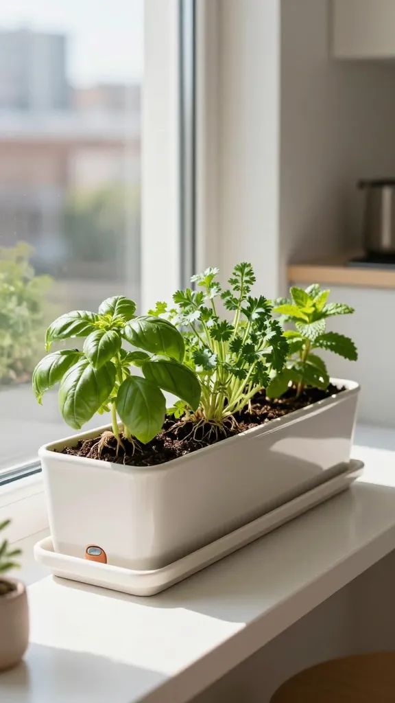 windowsill herb garden